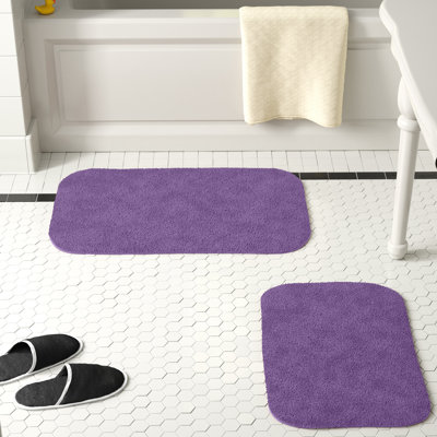 Mccluney Traditional Nylon 2 Piece Bath Rug Set with Non-Slip Backing