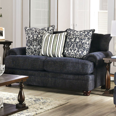 72.5" Chenille Rolled Arm Sofa with Reversible Cushions