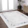 Maythel Classic Border Marble Pattern High-Low Silver/Blue Rug