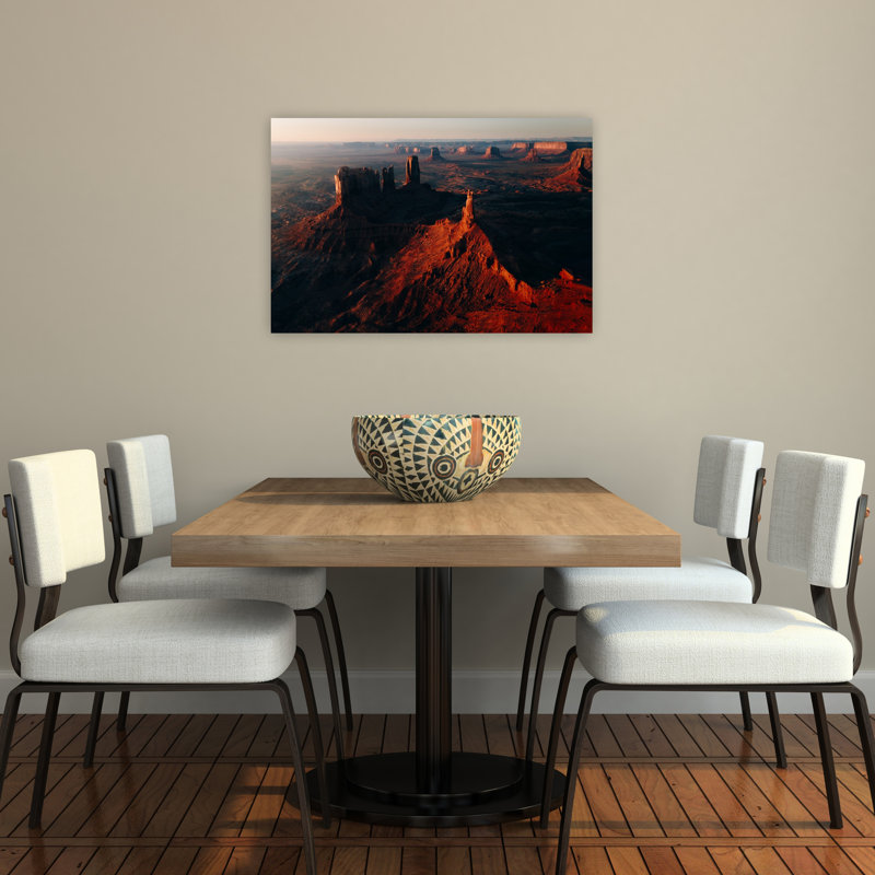 Southwest Desert Sunrise Dramatic Abstract Contemporary Landscape Sunrise Wall Art Print 1 Piece Wrapped Canvas Wall Art