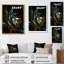 Fleur noire dorée moderne - art mural fleur fractale, impression avec fleur noire-116164185-33309511-18266809