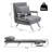 Single Person Folding 5 Position Convertible Sofa Bed W/Pillow