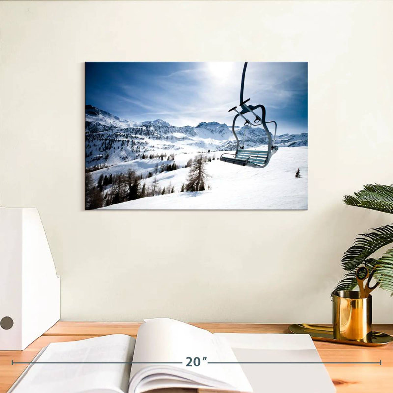 Ski Lift With A View, 8" H x 12" W