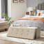 110x38x38cm Linen Upholstered Storage Bench-132398327