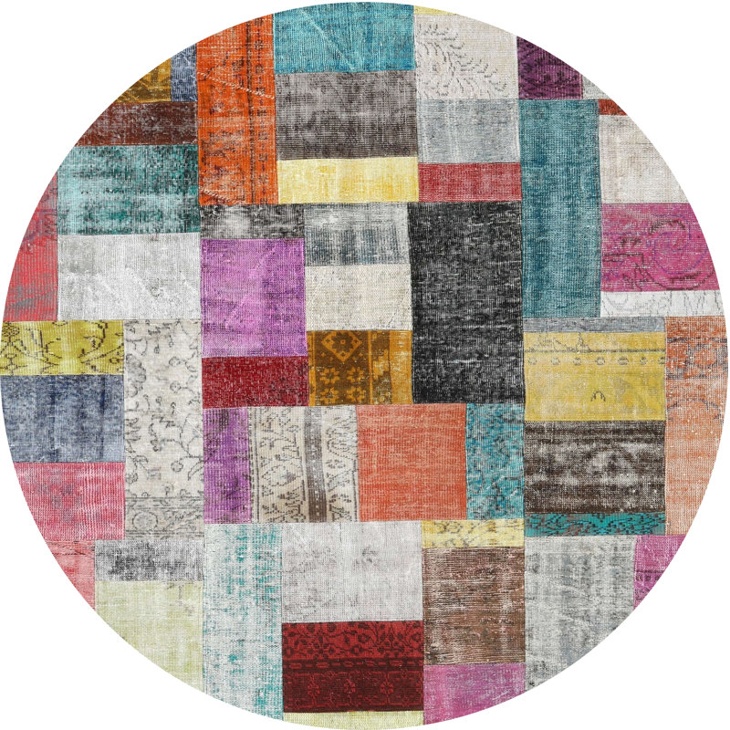 Patchwork Indoor Rug, Round 5'