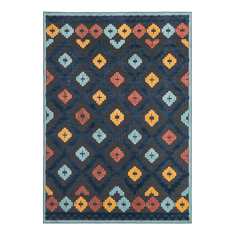 Haynie Indoor/Outdoor Rug Charcoal, Rectangle 7' x 10'