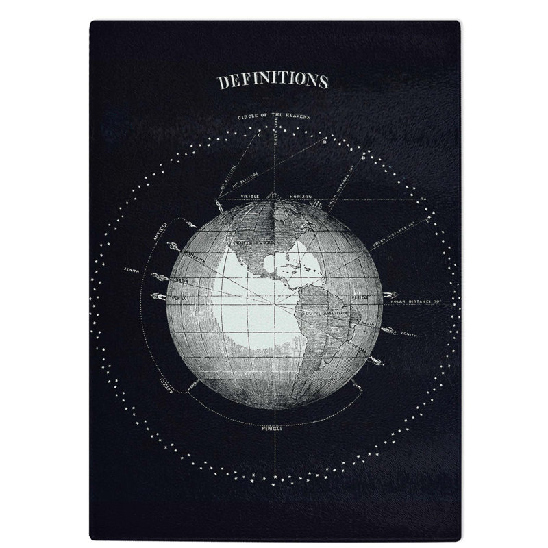 Tempered Glass Celestial Astronomical Chart of Earth Chopping Board, 28.5 cm W x 39 cm L