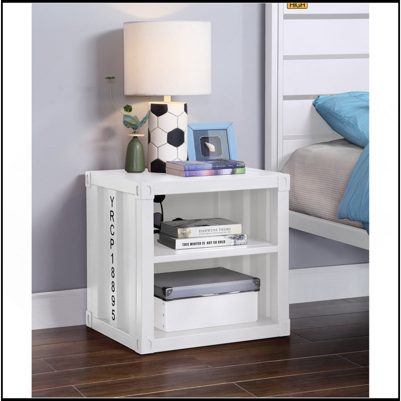Nightstand W/USB, White