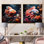 Multicolore poisson du récif de corail I - ensemble de 2 décorations murales animaux côtiers