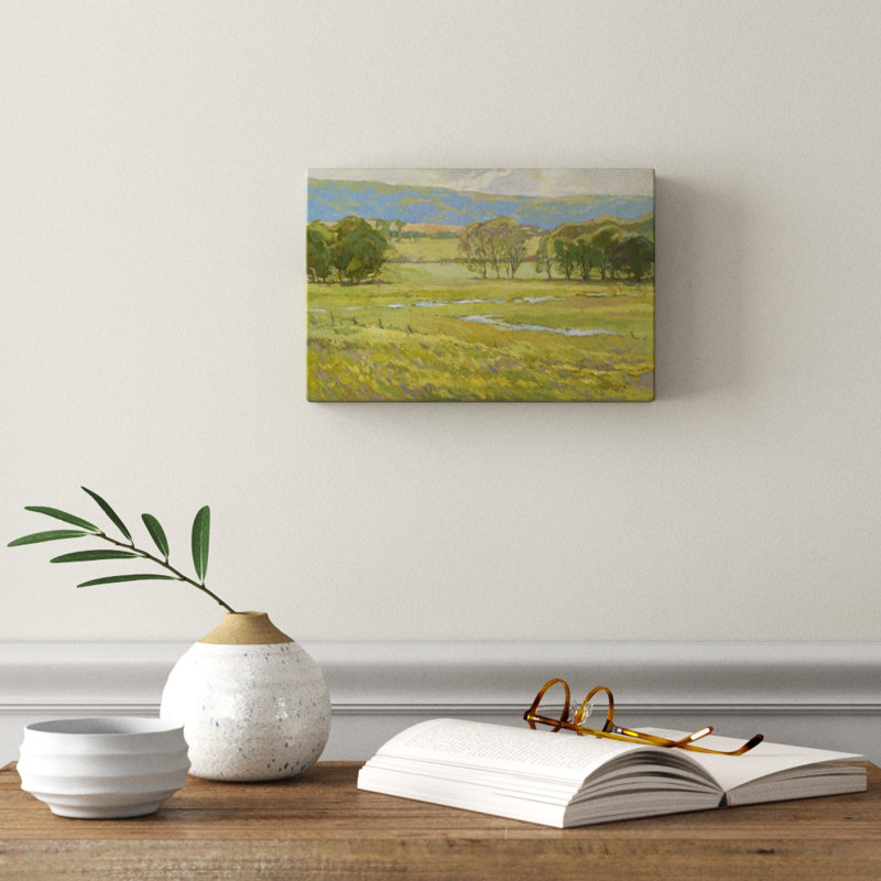 Summer Pasture I by Stephen Calcasola - Painting Print, 20cm H x 30cm W, Wrapped Canvas
