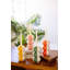  Ensemble de quatre porte-bougies en céramique à motif rayé et décoration de table