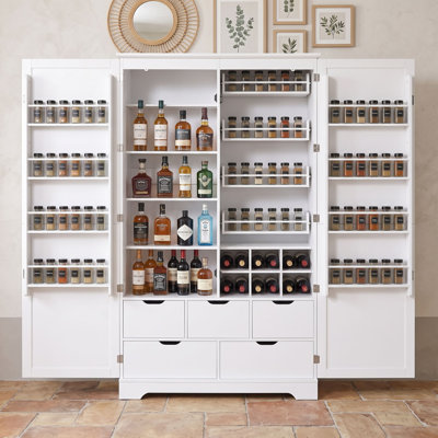 Pantry Cabinet with Drawers and Adjustable Shelves