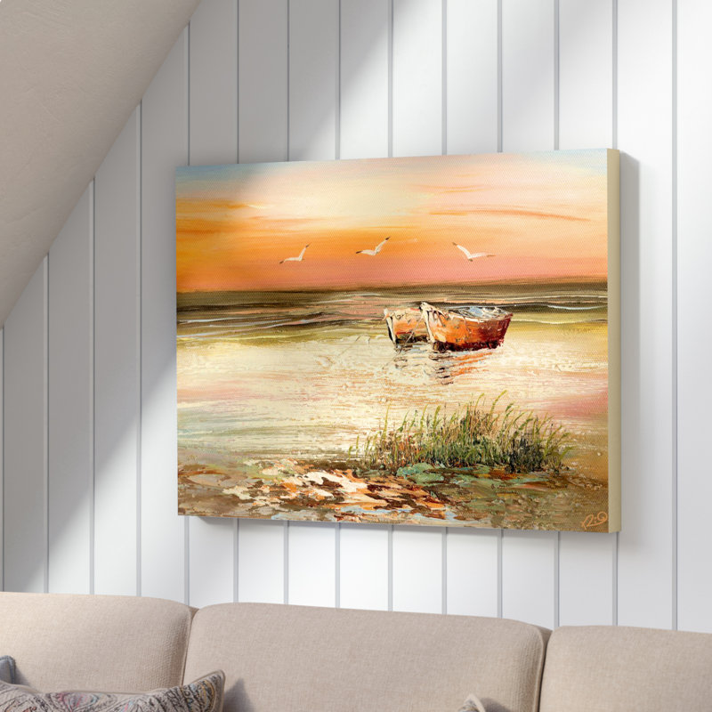 'Florida Sunset' Painting on Canvas, 35" H x 47" W x 2" D, Wrapped Canvas