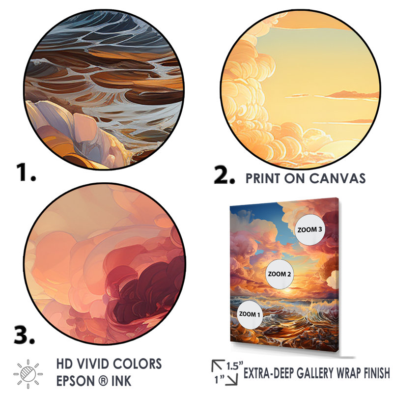 " Clouds Sunset I ", Natural Floater Framed, 20" H x 12" W x 1" D