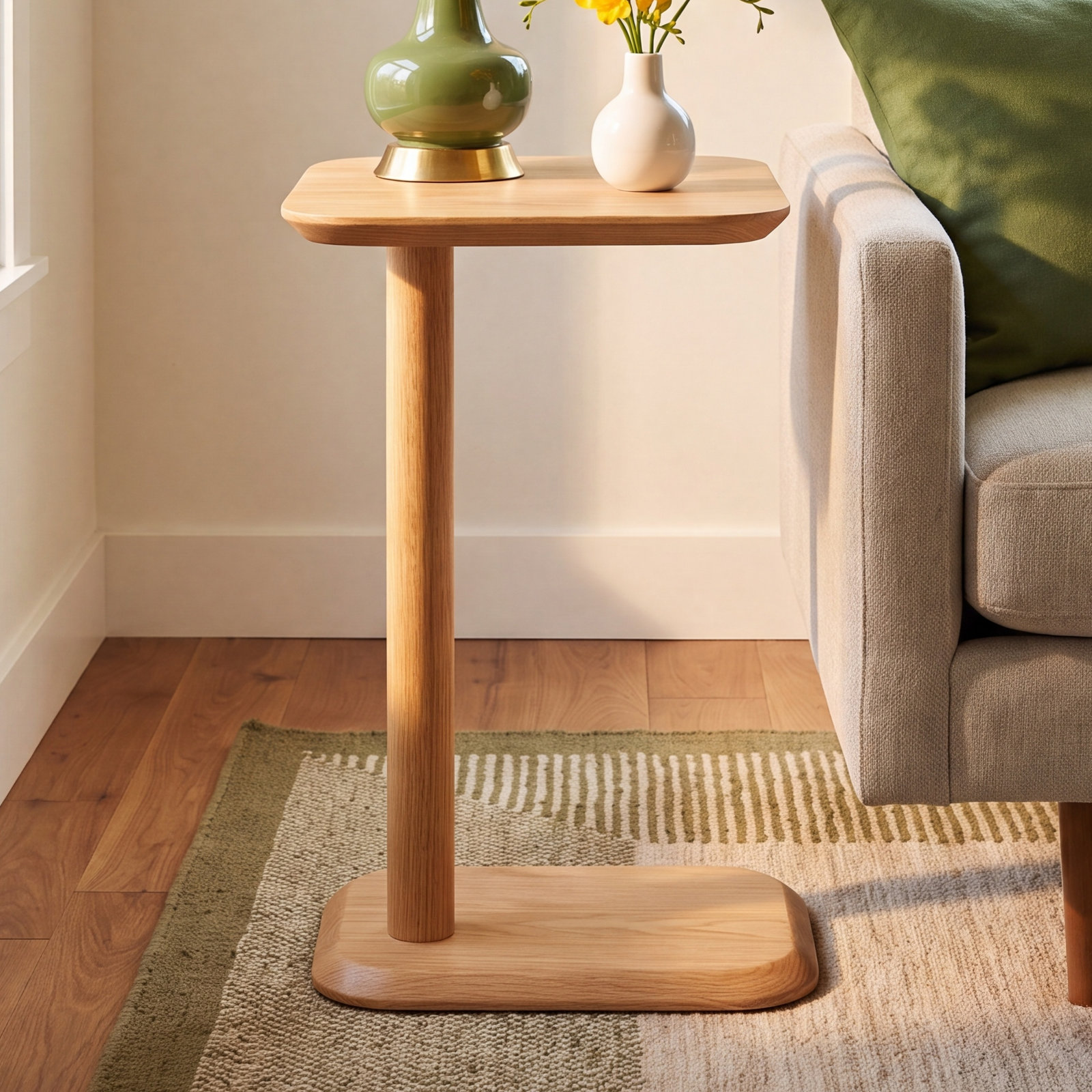Spot Solid Wood End Table, Brown