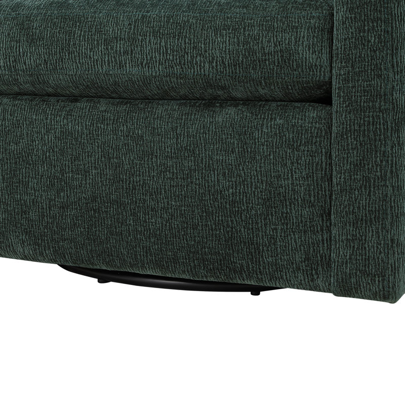 Fauteuil demi-tonneau Fran, Polyester vert foncé
