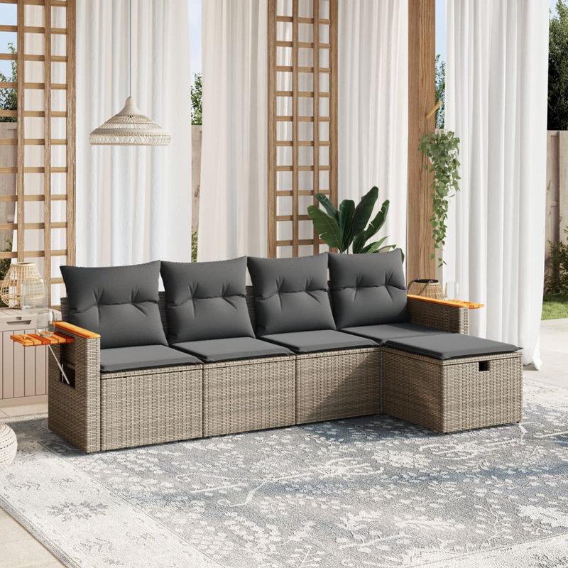 Vidaxl Garden Sofa Set Grey, Dark Grey