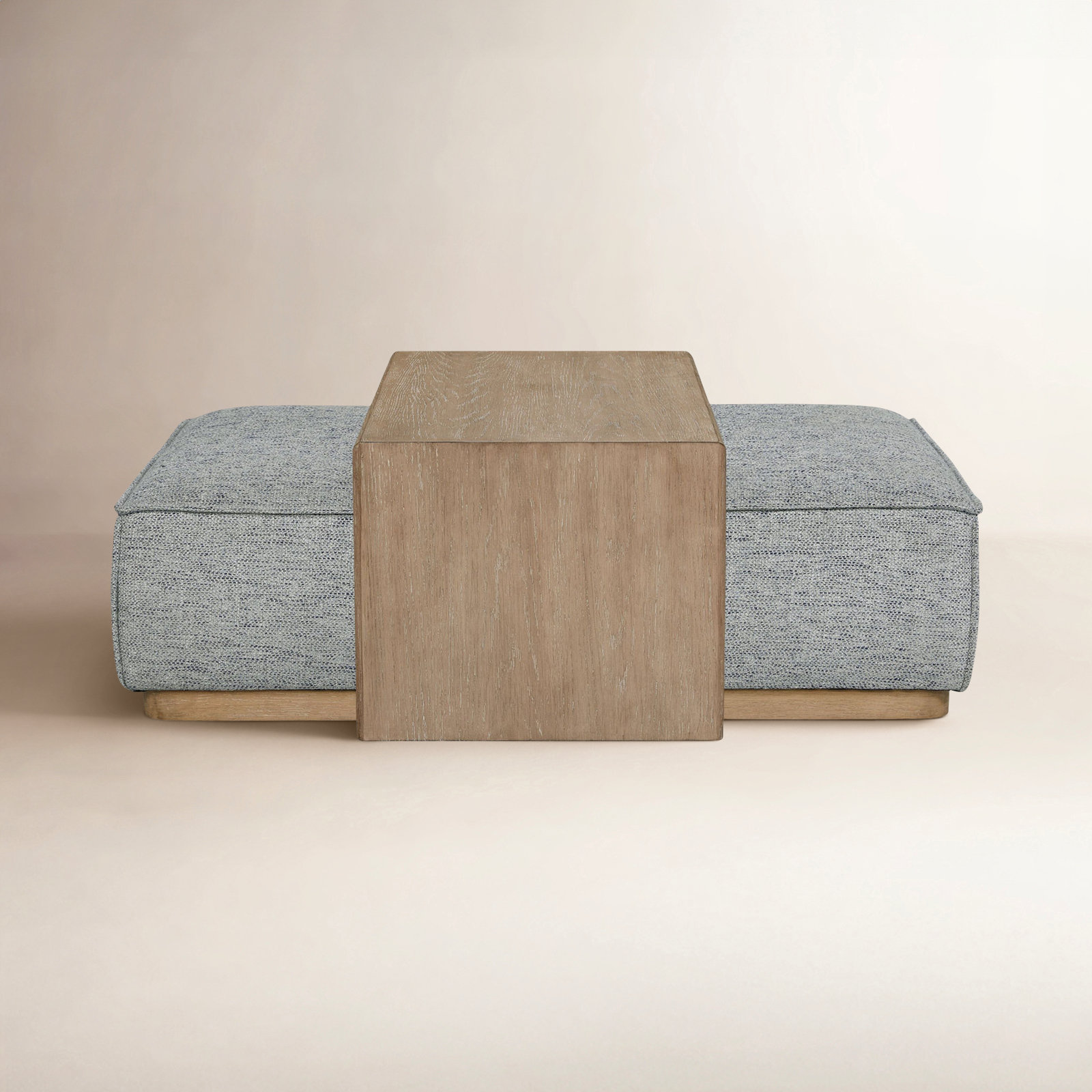 Marielle Upholstered Ottoman with Tray Table, Blue