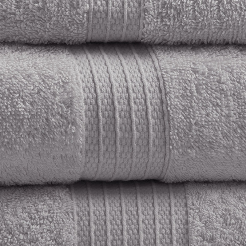 Ensemble de serviettes 6 pièces en coton biologique - literie absorbante douce à séchage rapide à faible torsion, Gris