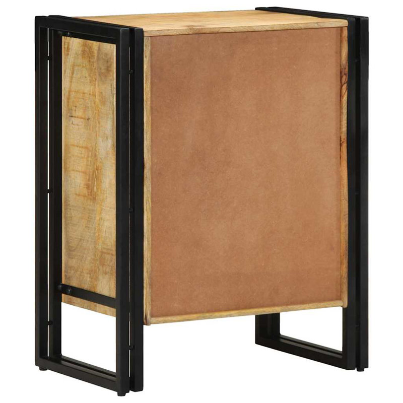 Shoe Cabinet Solid Wood, Black/Natural