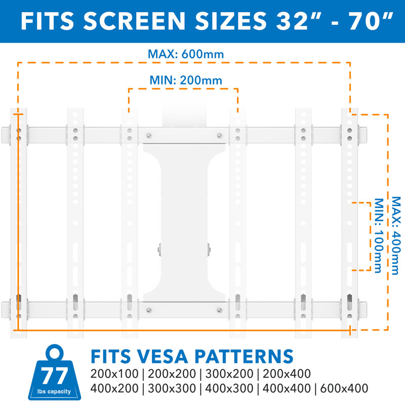 Mount-it! Electric Ceiling Tv Mount With Remote, App Controller, Fits 32 To 70 Inch Flat Screen Tvs