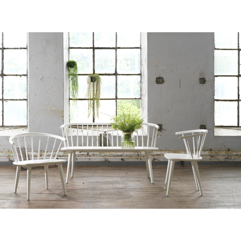 Baek 45cm Solid Spindle Back Arm Chair, White