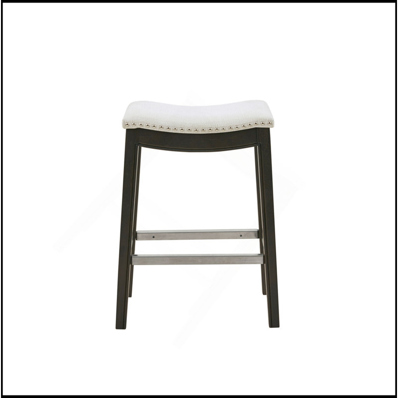 Tabouret de comptoir Saddle, Polyester crème