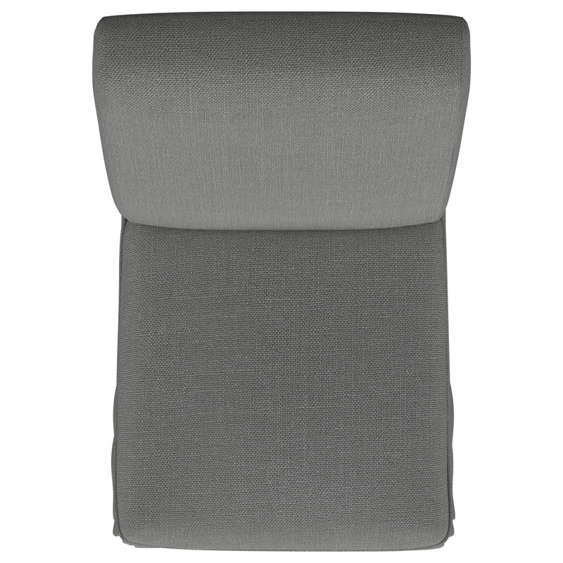 Chaise rembourrée à jupe Atalyia, Lin gris