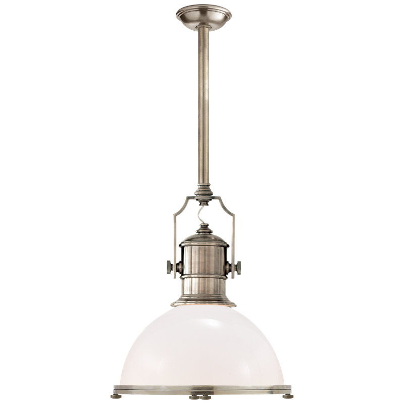 Chapman & Myers Country Industrial Large Pendant, Antique Nickel