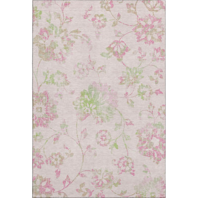 Premium Machine Washable Prisco Pink Rug
