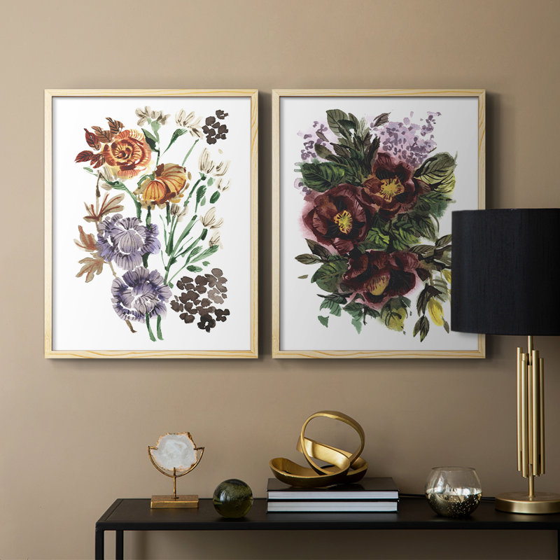 «Garden Bouquets I», reproduction encadrée de qualité supérieure - prête à être accrochée - aucun clou requis - aucun clou requis
