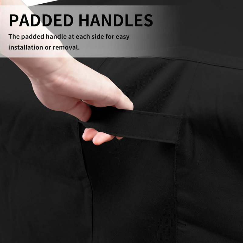 Black Heavy Duty Waterproof Patio Furniture Cover, 110"L x 84"W x 28"H