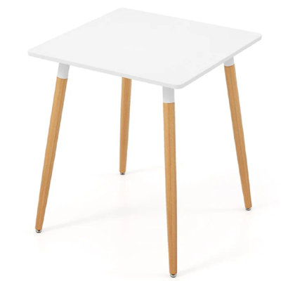 Table de salle à manger carrée avec patins réglables pour la salle à manger - blanc