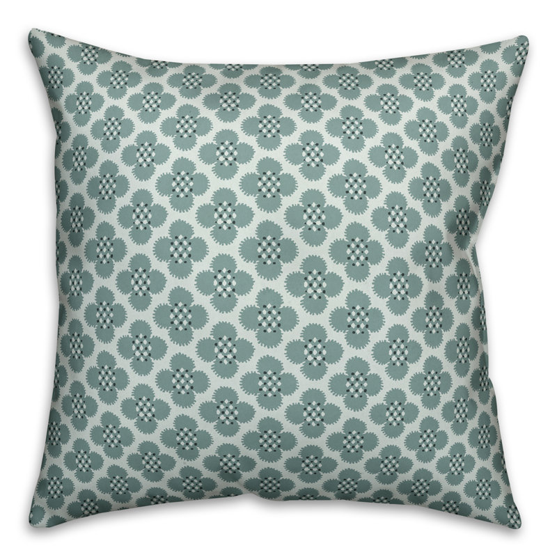 Floral Pillow Cover, 20" x 20", Blue
