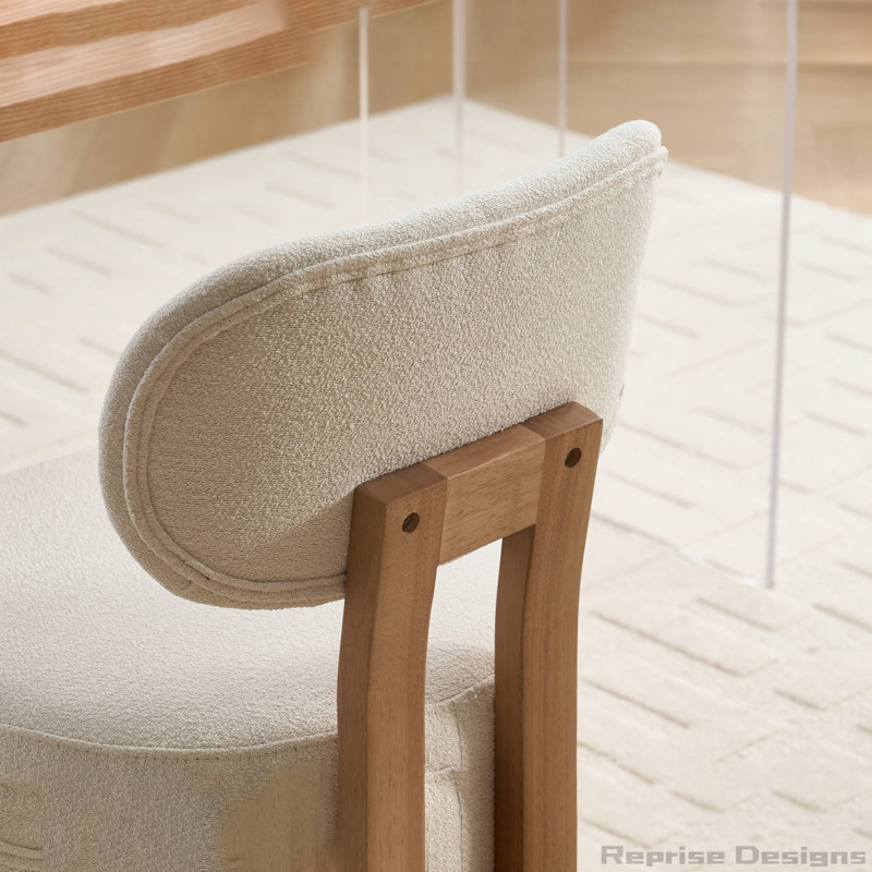 Ensemble de 2 chaises de salle à manger rembourrées en tissu, Beige