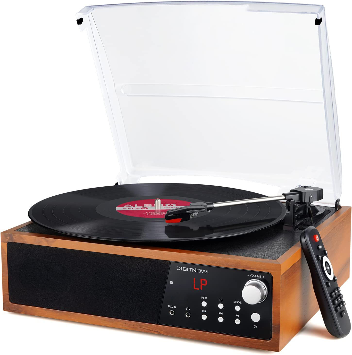 DIGITNOW Bluetooth Record Player, 3-Speed Turntable with Stereo