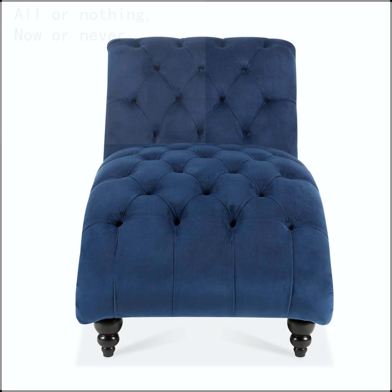 Chaise longue sans accoudoirs touffetée, Blue
