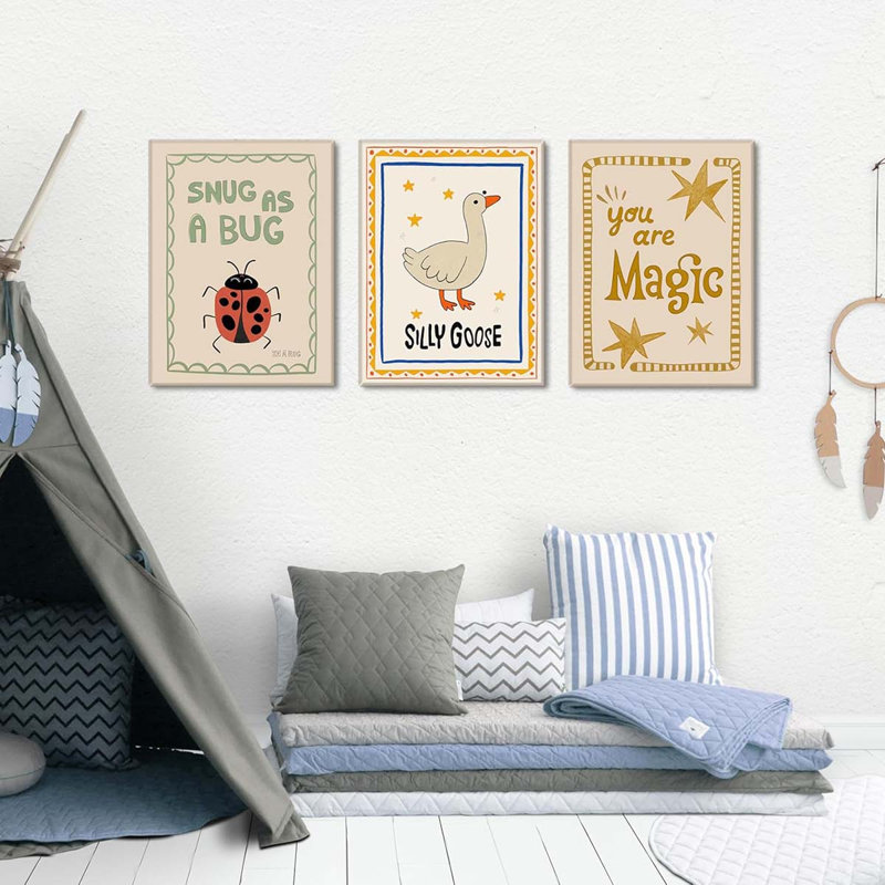 3 Piece Wrapped Canvas Print, 40 cm H x 90 cm W