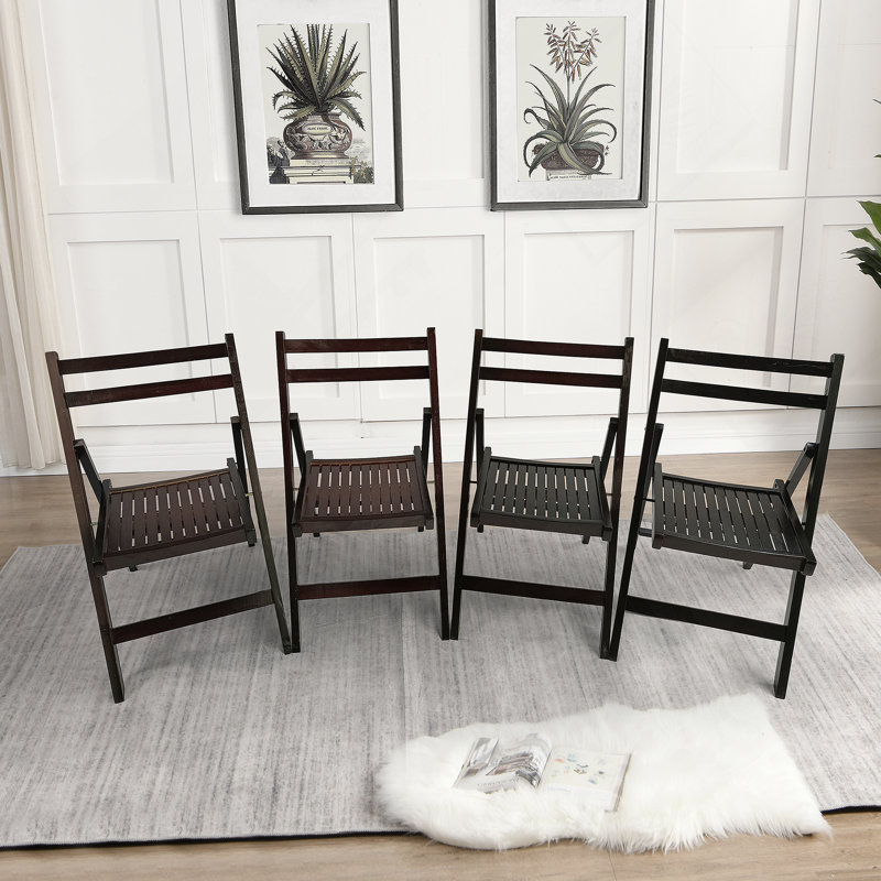 Ensemble de chaises pliantes polyvalentes en bois massif pour diverses occasions