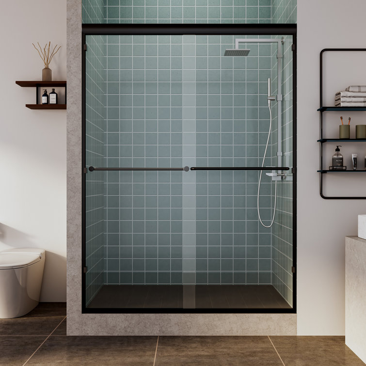 60" W x 70" H Double Sliding Shower Door (incomplete 1 box only)(color may vary)