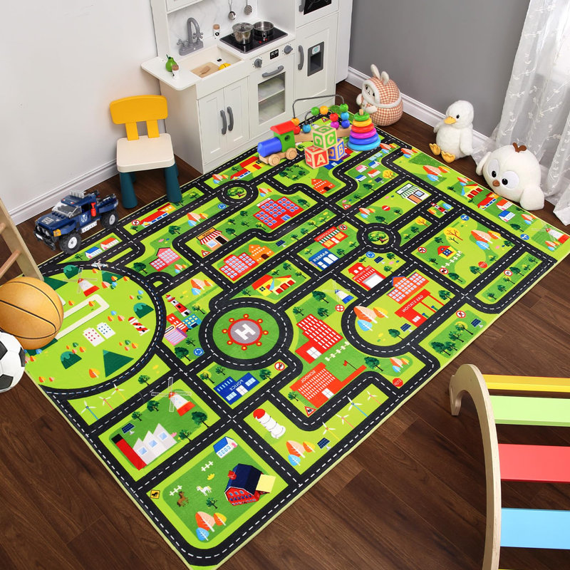 Machine Printed Area Rug, Square 120 cm
