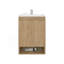Meuble-lavabo mural flottant avec armoire à une porte et lavabo en résine compact
