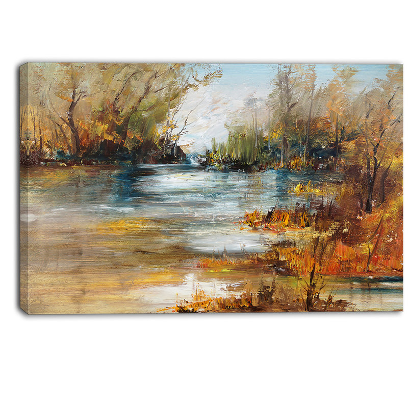 Surface of Lake in Forest - Reproduction d'art graphique sur toile tendue, H 40 po x l 30 po x p 1 po