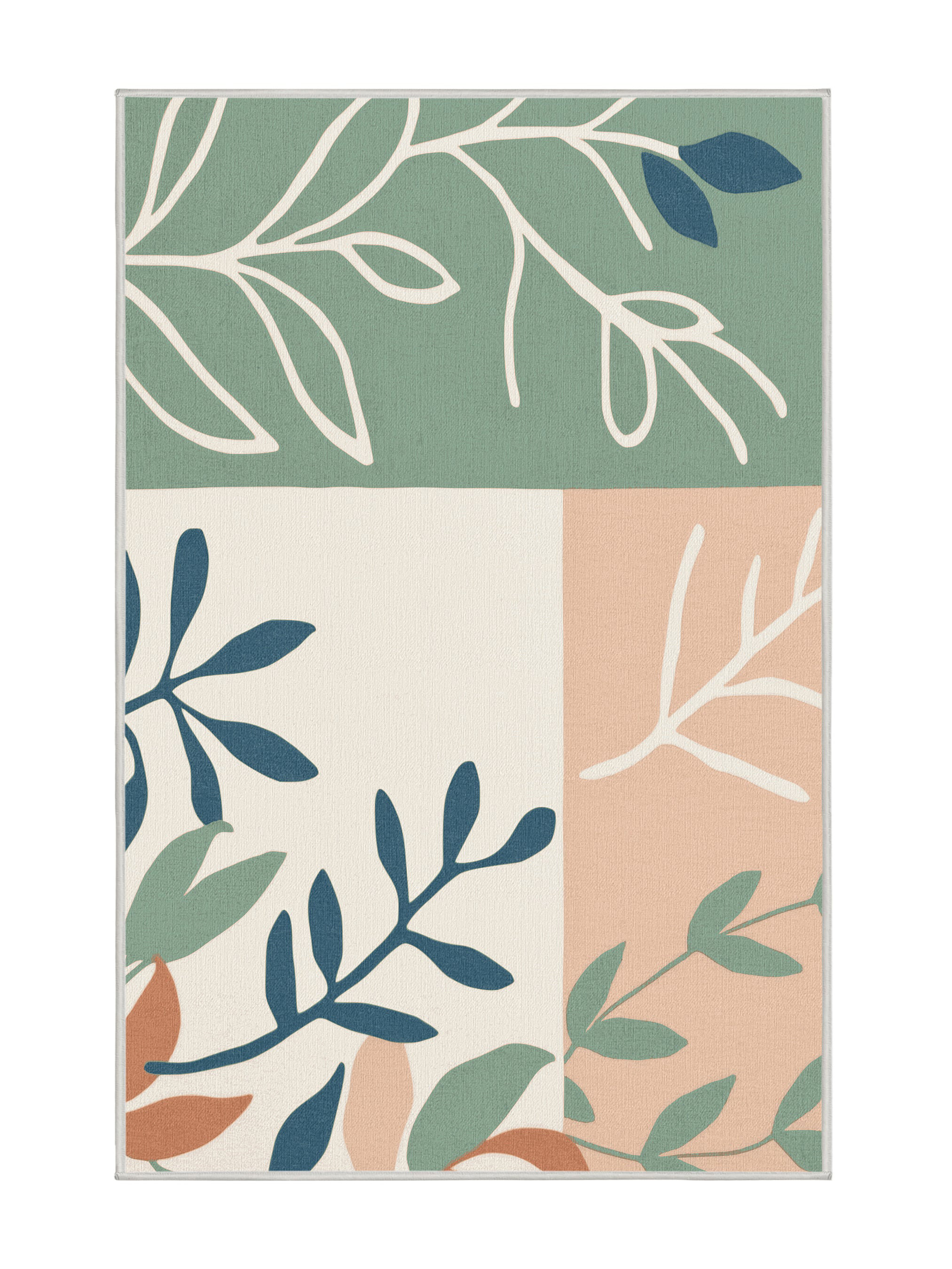 Fwn Pattern Rug East Urban Home Frosted Ferns Rug | Wayfair