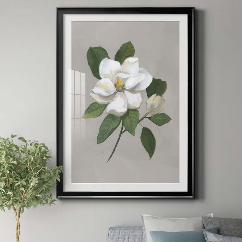 Magnolia botanique - reproduction de photo encadrée sur papier, Noir, H 30,5 po x l 42,5 po x P 1,5 po