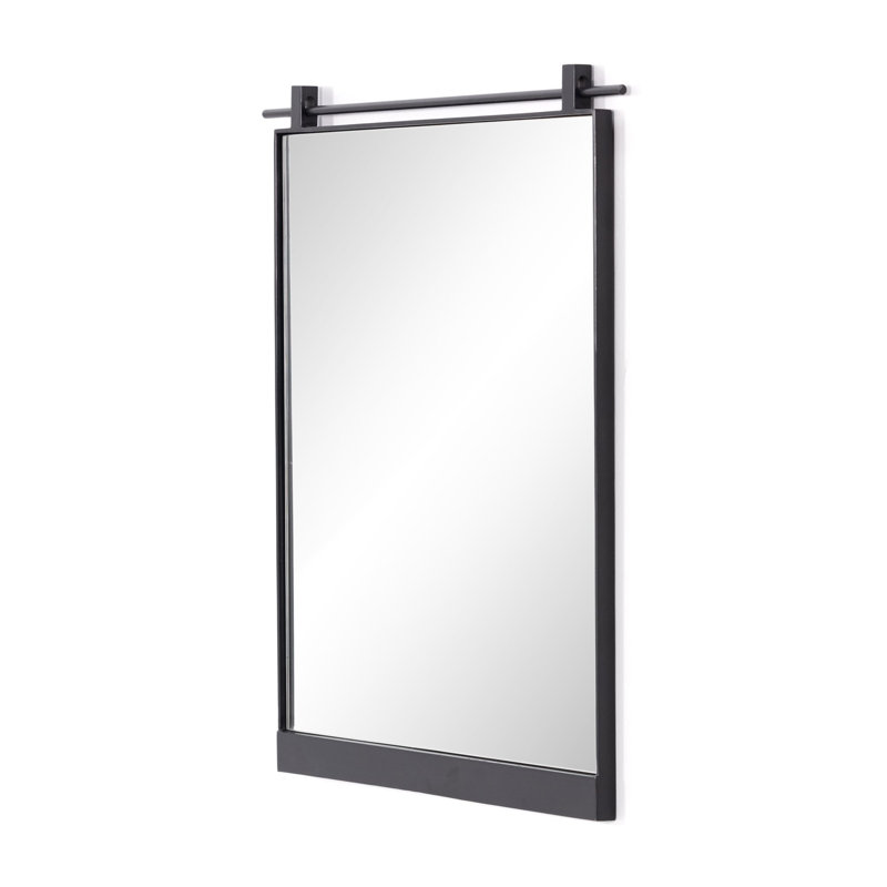 Chico Flat Metal Wall Mirror, Antiqued Iron, 34" x 30"