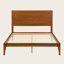 Lit plateforme en bambou de style Mid-Century, structure en bois écologique avec support en lattes de métal, aucun sommier tapissier requis-1203890061
