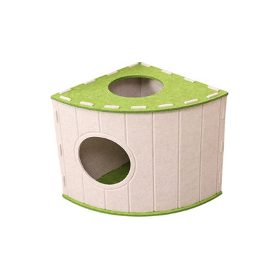 Kbndieu Comfortable Fan-Shaped Cats Bed Villa All-Season Enclosed Large Multi-Cats Warm and Scratch-proof Pet Bed Deep Sleep Bed