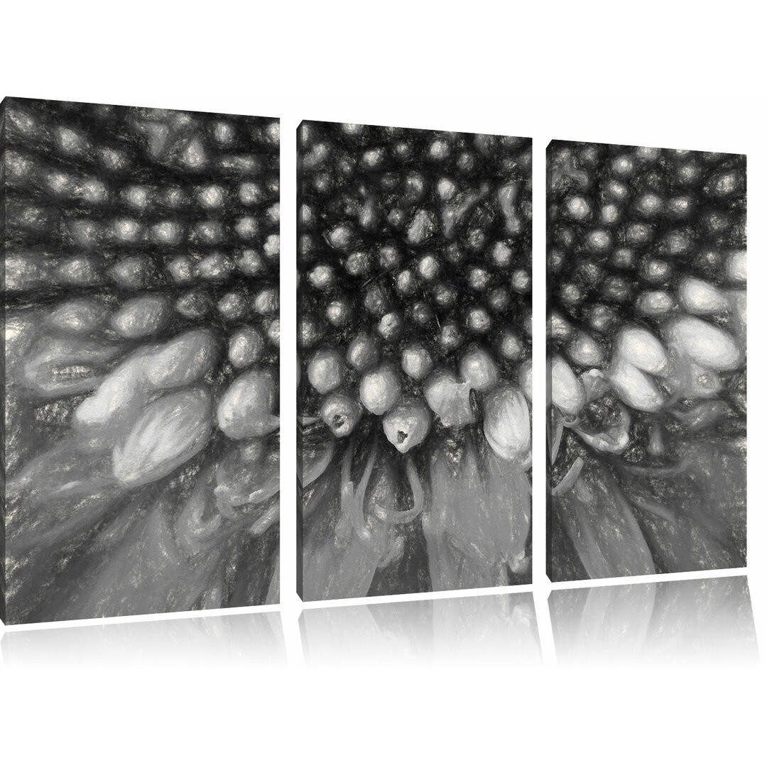 3-tlg. Leinwandbild-Set „Nahaufnahme einer Gerbera“, Kunstdruck