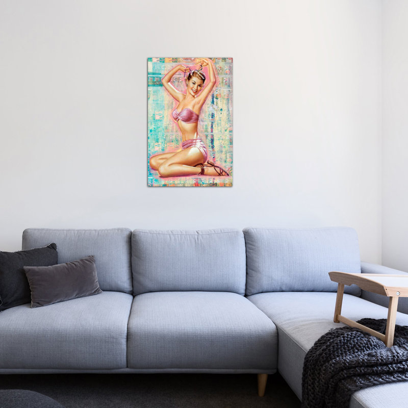 « pin-up #1 » par luz graphics, impression sur toile, H 40 po x l 26 po x P 1,5 po, Pas de tapis, Toile tendue
